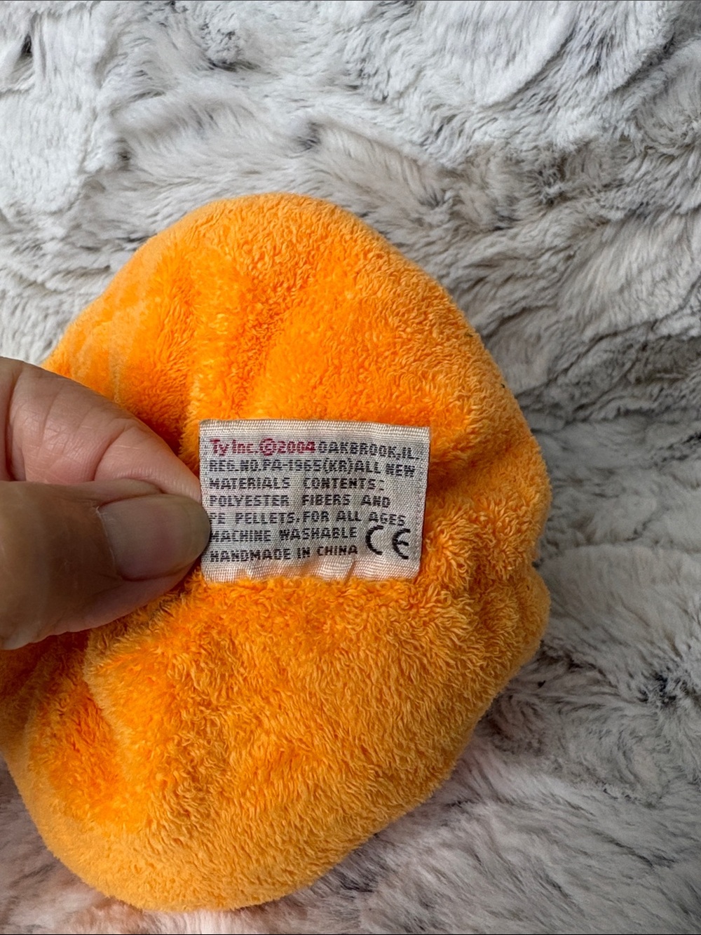 Ty Pluffies Orange “Plumpkin” Plush Halloween Jack-O'-Lantern. 2004 - Picture 5 of 7